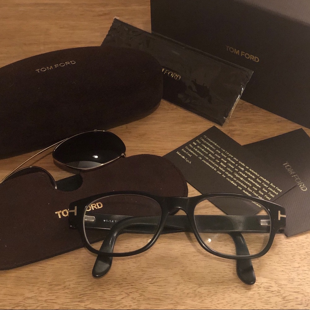 Tom Ford eyeglass w ClipOn 5276 Blk MadeInItaly.